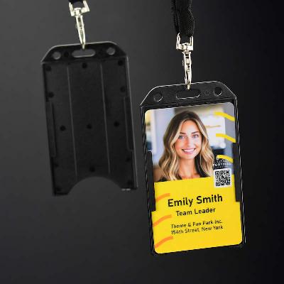 Black Standard ID-card holder for single plastic card