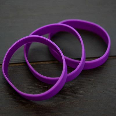 Purple Silicone Wristband stock model at 202x12mm