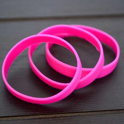 Pink Silicone Wristband stock model at 202x12mm